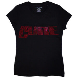 The Cure Logo Black Embellished Ladies T-Shirt