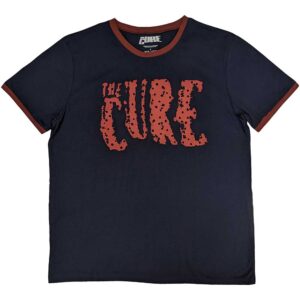 The Cure Logo Navy Blue Ringer T-Shirt