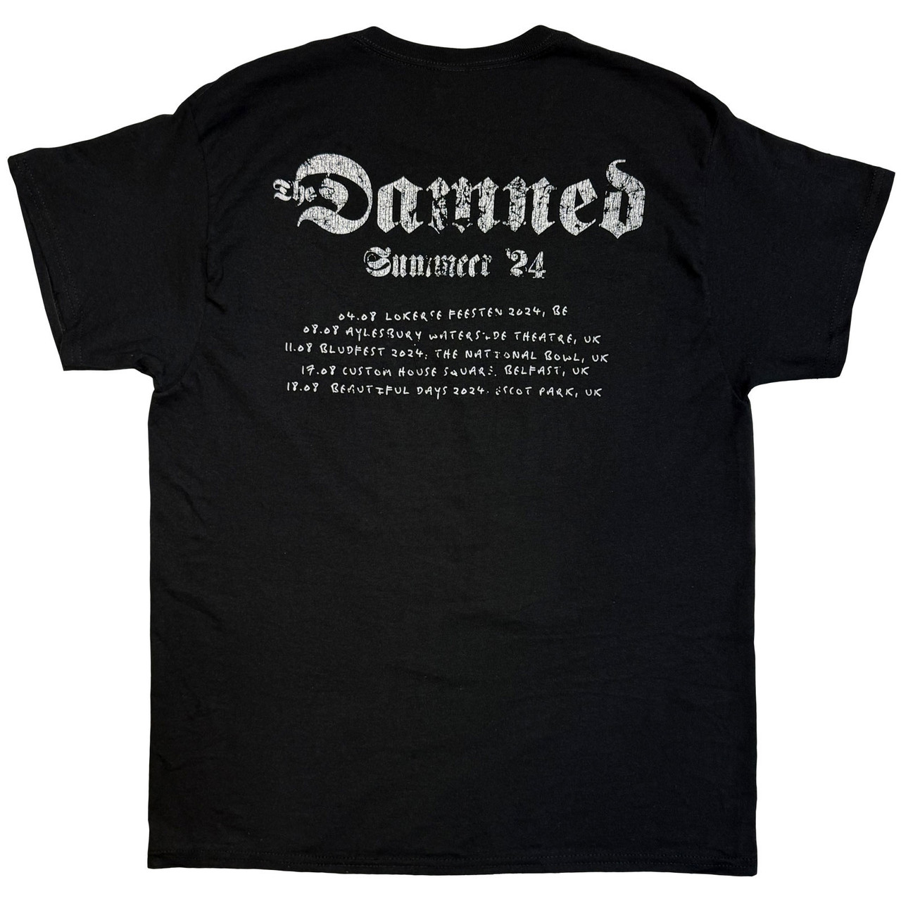 The Damned Photo EU Tour Summer 24 Black Back Print Ex-Tour T-Shirt