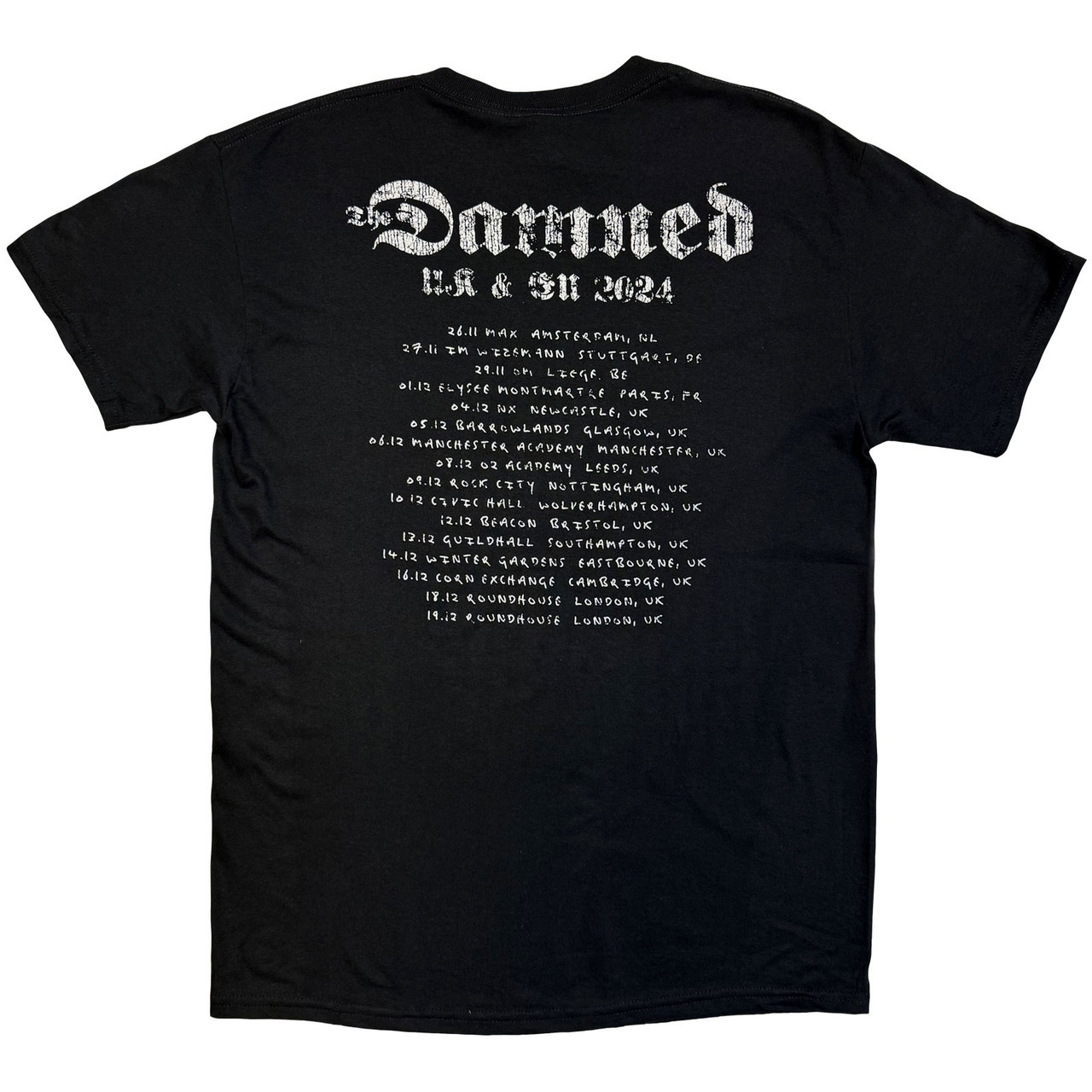 The Damned Photo UK & EU Tour 24 Black Back Print Ex-Tour T-Shirt