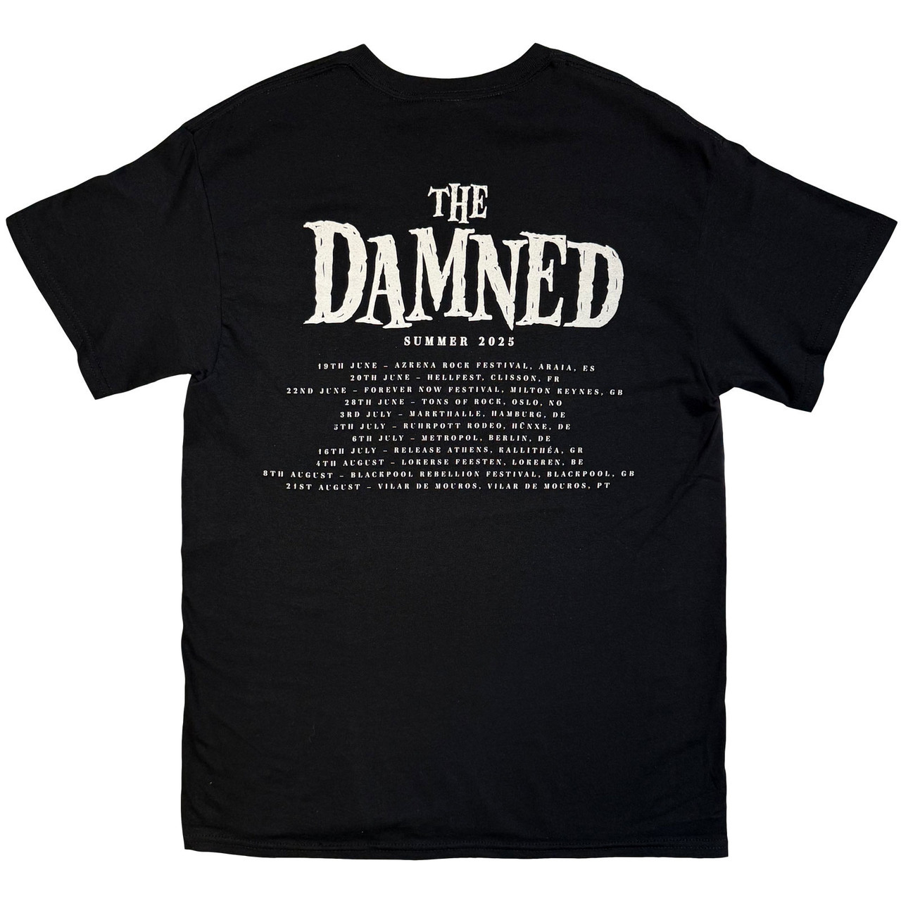 The Damned Logo EU Tour Summer 25 Black Back Print Ex-Tour T-Shirt