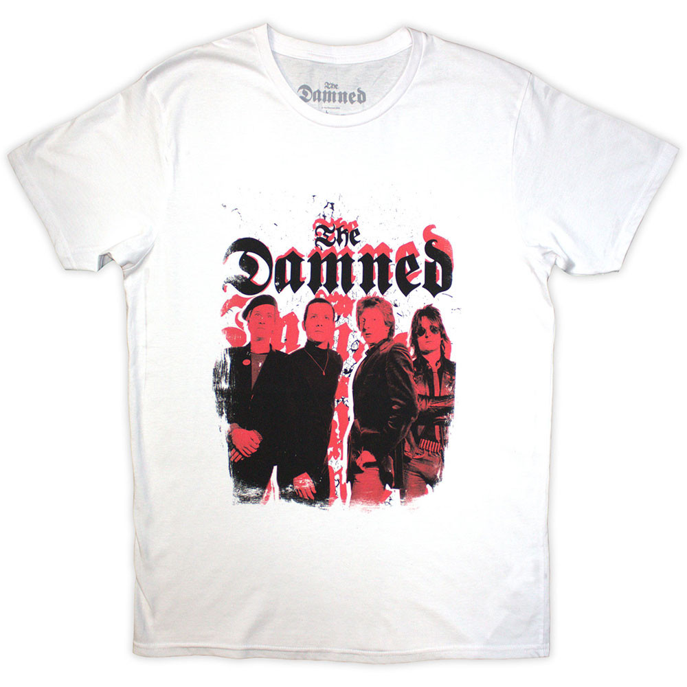 The Damned Repeat Logo Photo White T-Shirt