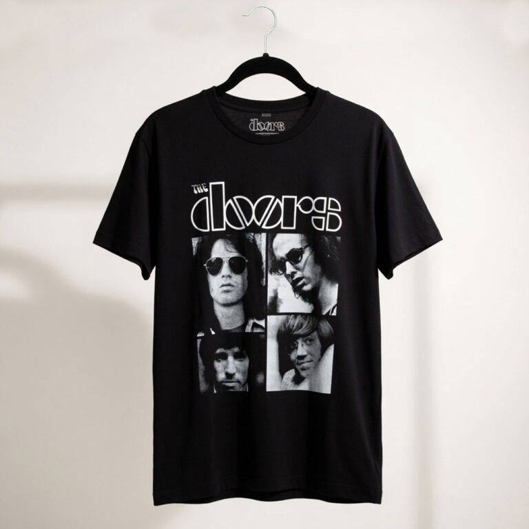 The Doors Unisex Premium Carbon T-Shirt: Squares Black T-Shirt