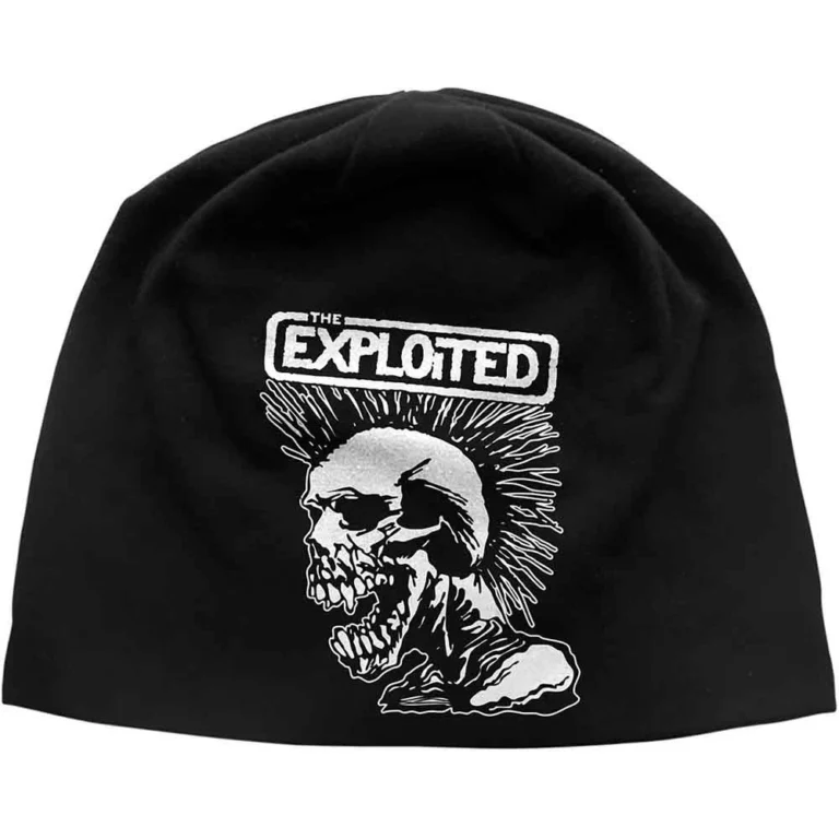 The Exploited Mohican Skull Beanie Hat