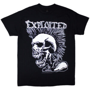 The Exploited Mohican Skull Black Back Print T-Shirt