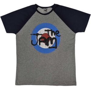 The Jam Vintage Logo Grey & Navy Blue Raglan T-Shirt