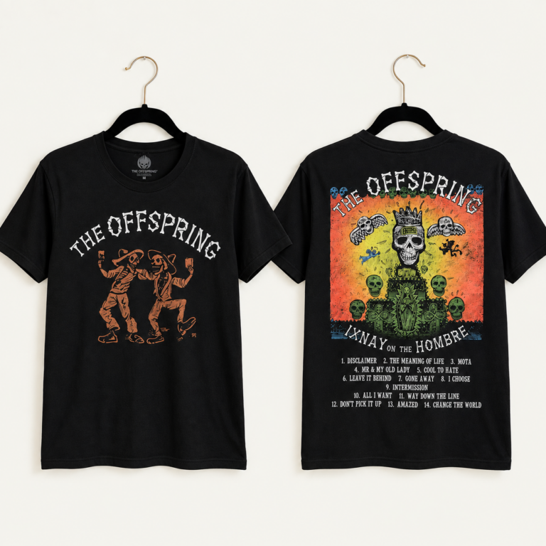 The Offspring Unisex Premium Carbon T-Shirt: Ixnay On The Hombre Black Back Print T-Shirt