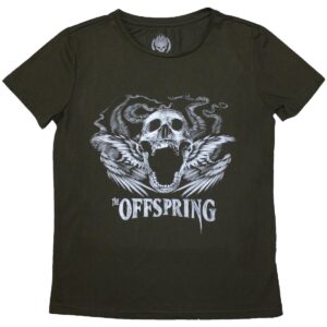 The Offspring Feathered Winged Skull Green Ladies T-Shirt