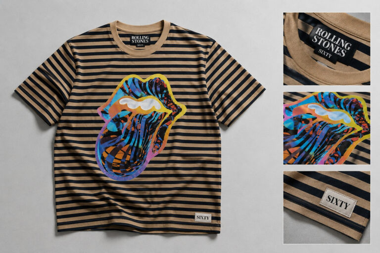 The Rolling Stones Cyberdelic Black & Natural Wash Collection T-Shirt