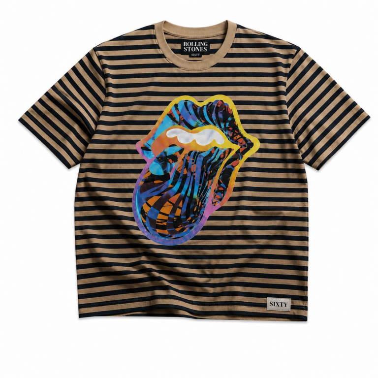 The Rolling Stones Cyberdelic Black & Natural Wash Collection T-Shirt