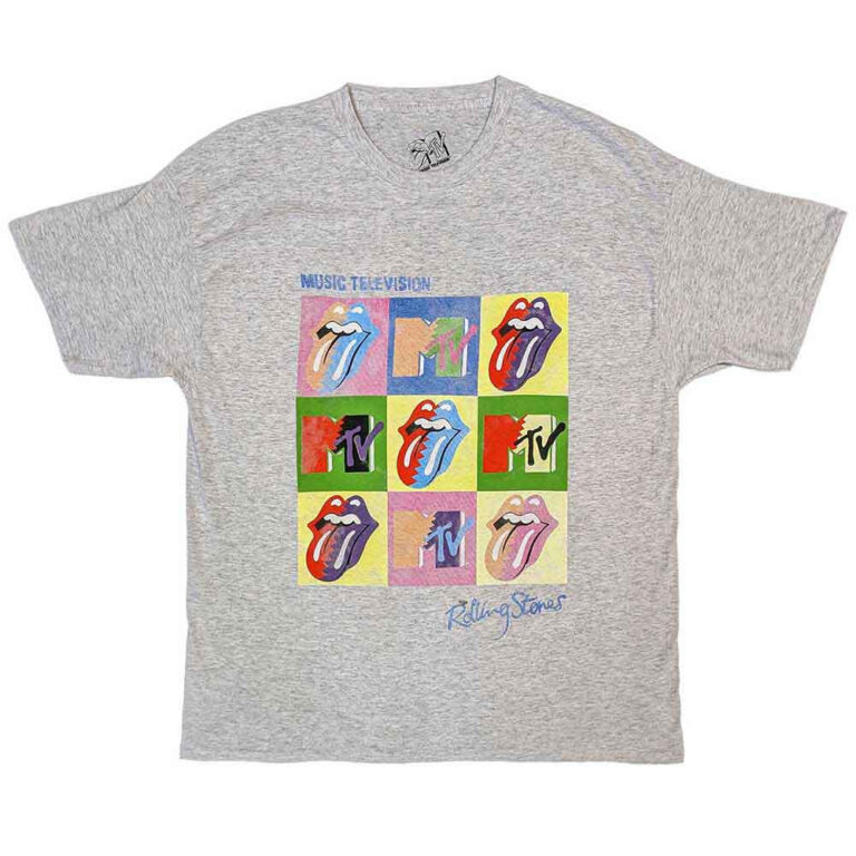 MTV Rolling Stones Warhol Squares Grey T-Shirt