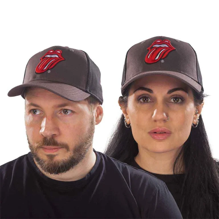 The Rolling Stones Classic Tongue Charcoal Grey & Black 2-Tone Baseball Cap