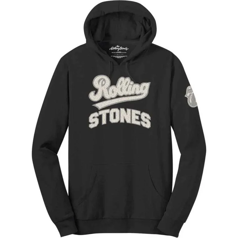 The Rolling Stones Team Logo & Tongue Applique Black LOS Pullover Hoodie