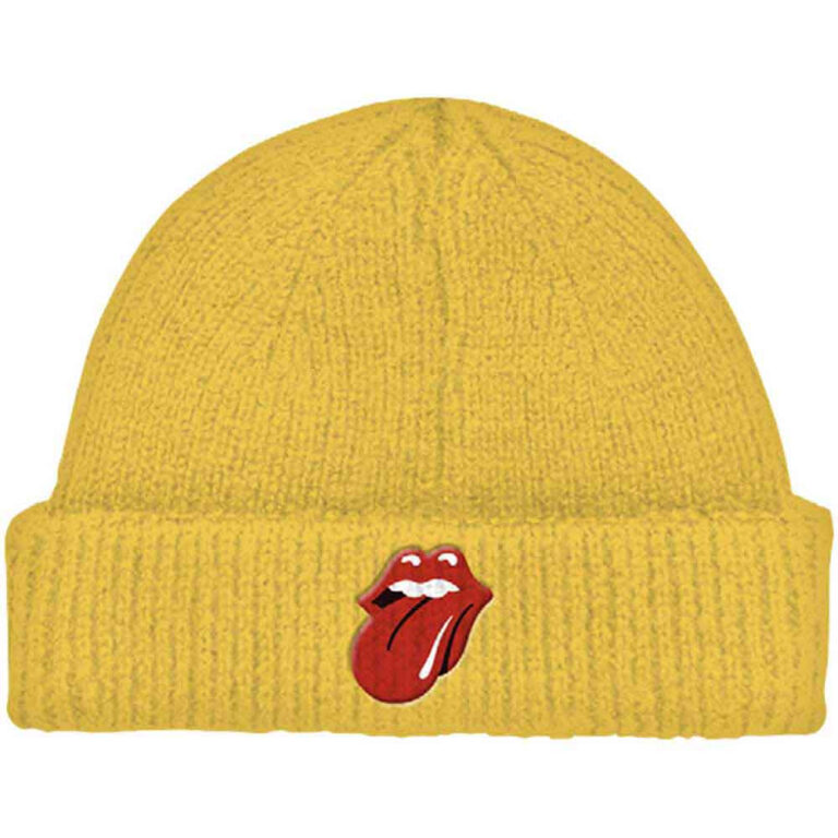 The Rolling Stones 72 Tongue (Mustard Yellow) (Roll Up) Beanie Hat