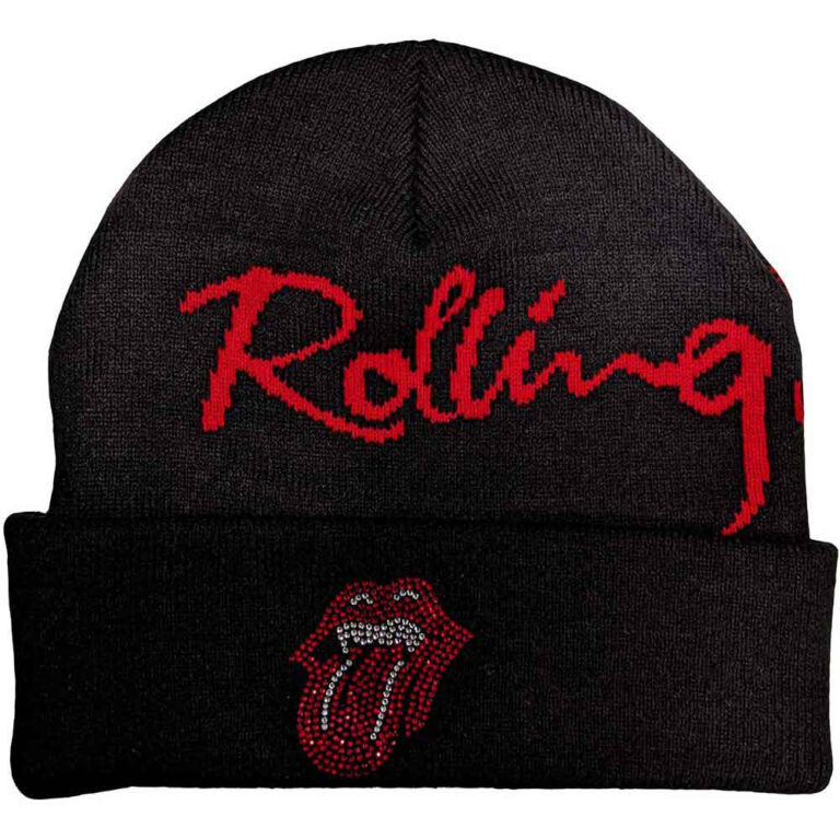 The Rolling Stones Embellished Classic Tongue Beanie Hat