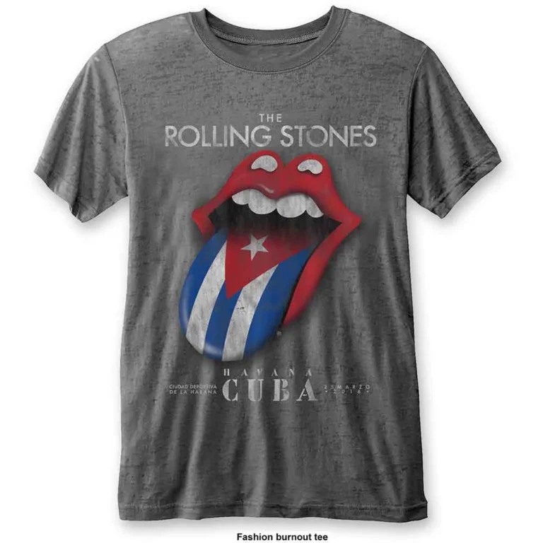 The Rolling Stones Havana Cuba Charcoal Grey LOS T-Shirt