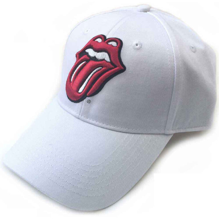 The Rolling Stones Classic Tongue White Baseball Cap