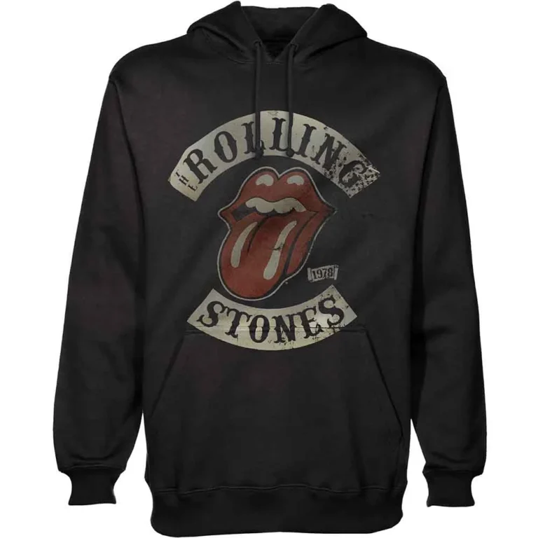 The Rolling Stones 1978 Tour Black Pullover Hoodie