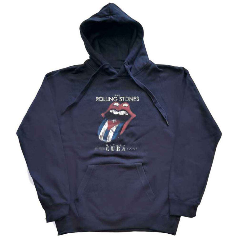 The Rolling Stones Havana Cuba Navy Blue Pullover Hoodie