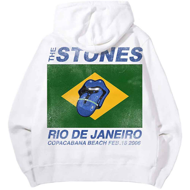 The Rolling Stones Copacabana White Back Print Pullover Hoodie