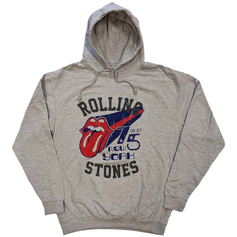 The Rolling Stones New York ’75 Grey Pullover Hoodie