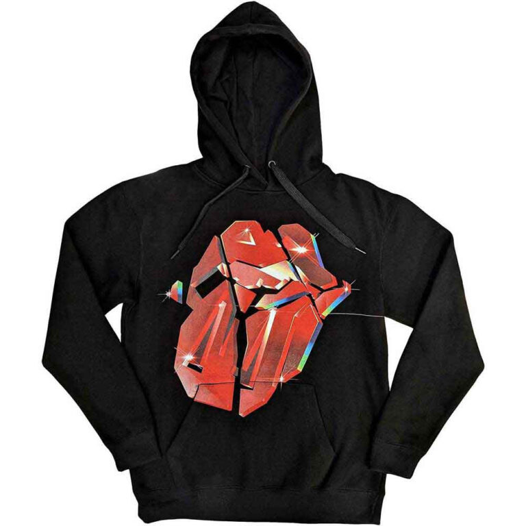 The Rolling Stones Hackney Diamonds Lick Black Pullover Hoodie