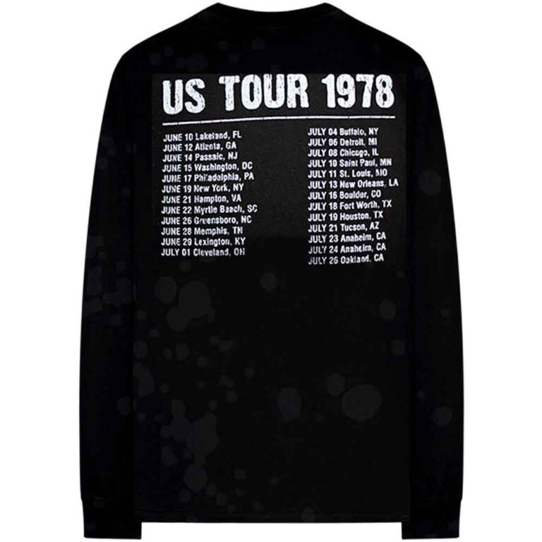 The Rolling Stones US Tour ’78 Black Back & Sleeve Print Long Sleeve T-Shirt