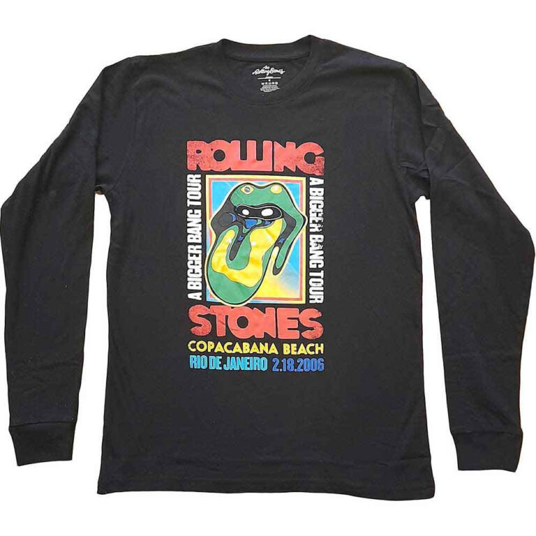 The Rolling Stones Copacabana Beach Black Long Sleeve T-Shirt