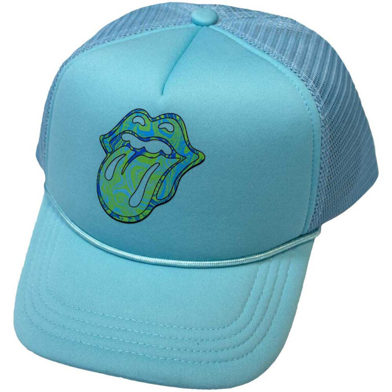 The Rolling Stones Psychedelic Tongue Light Blue Mesh Back Cap