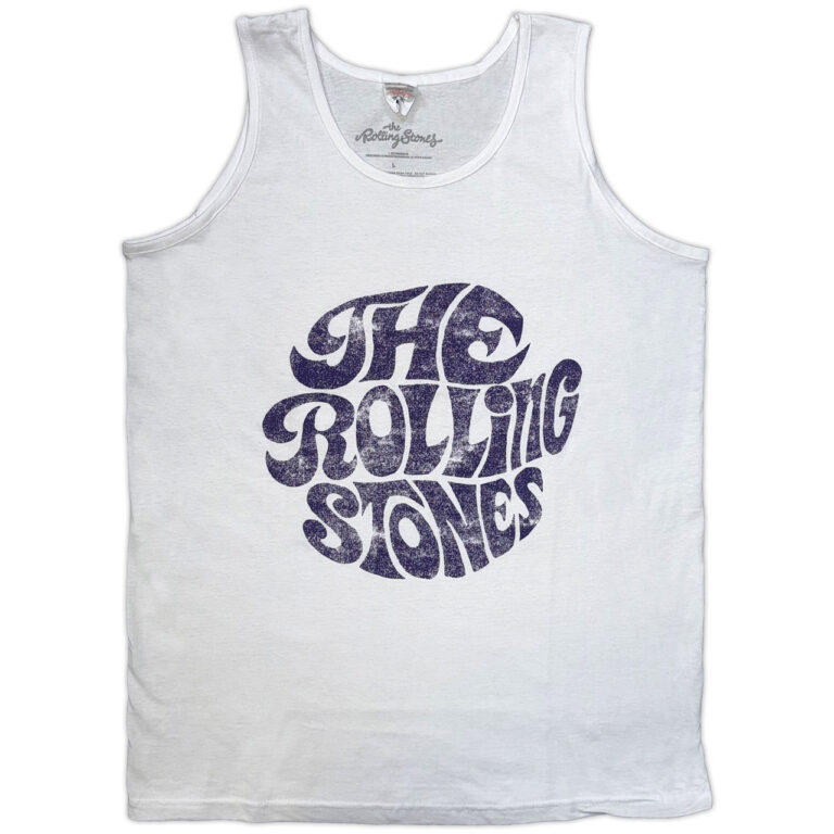 The Rolling Stones Vintage 70s Logo White LOS T-Shirt
