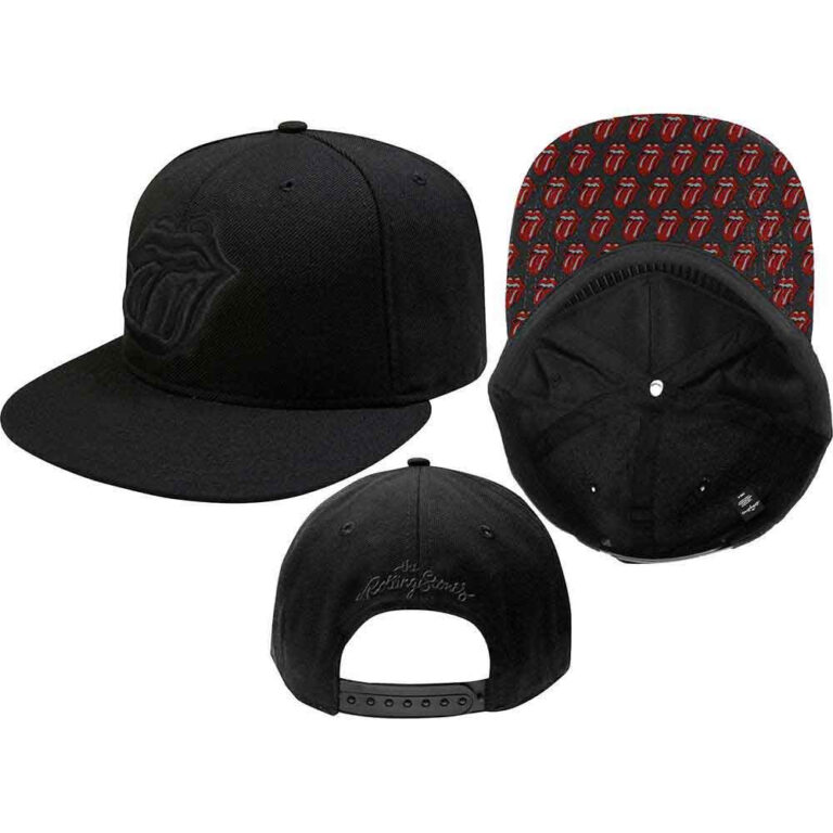 The Rolling Stones Classic Tongue Black Snapback Cap