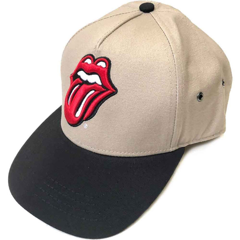 The Rolling Stones Classic Tongue Black & Sand Snapback Cap