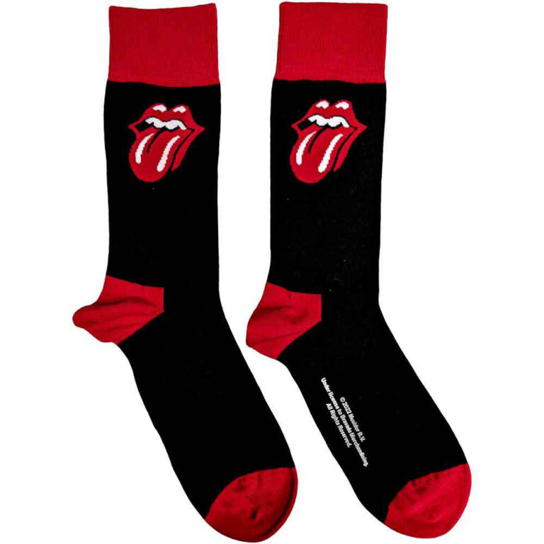 The Rolling Stones Unisex Classic Tongue Black UK Size 4 – 7 Socks