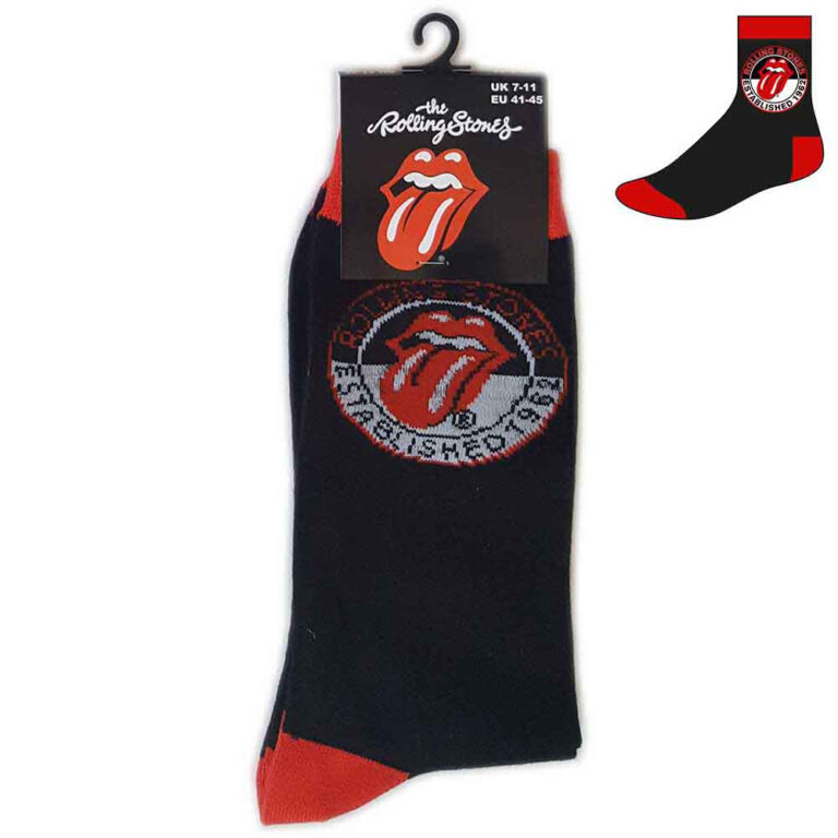 The Rolling Stones Unisex Established Black UK Size 7 – 11 Socks