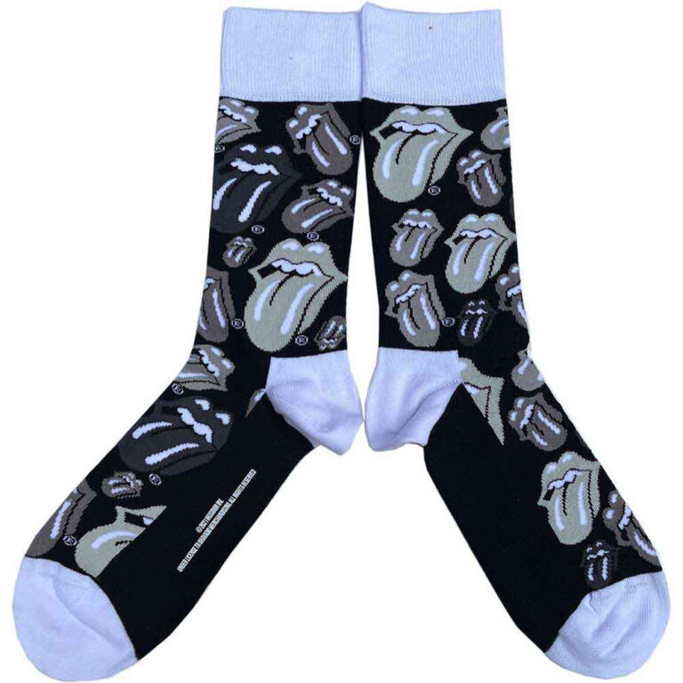 The Rolling Stones Unisex Classic Tongues Black UK Size 7 – 11 Socks