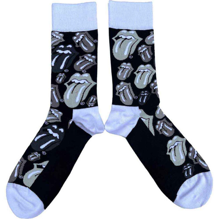 The Rolling Stones Unisex Classic Tongues Black UK Size 7 – 11 Socks