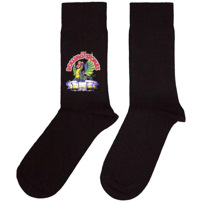 The Rolling Stones Unisex Dragon Black UK Size 7 – 11 Socks