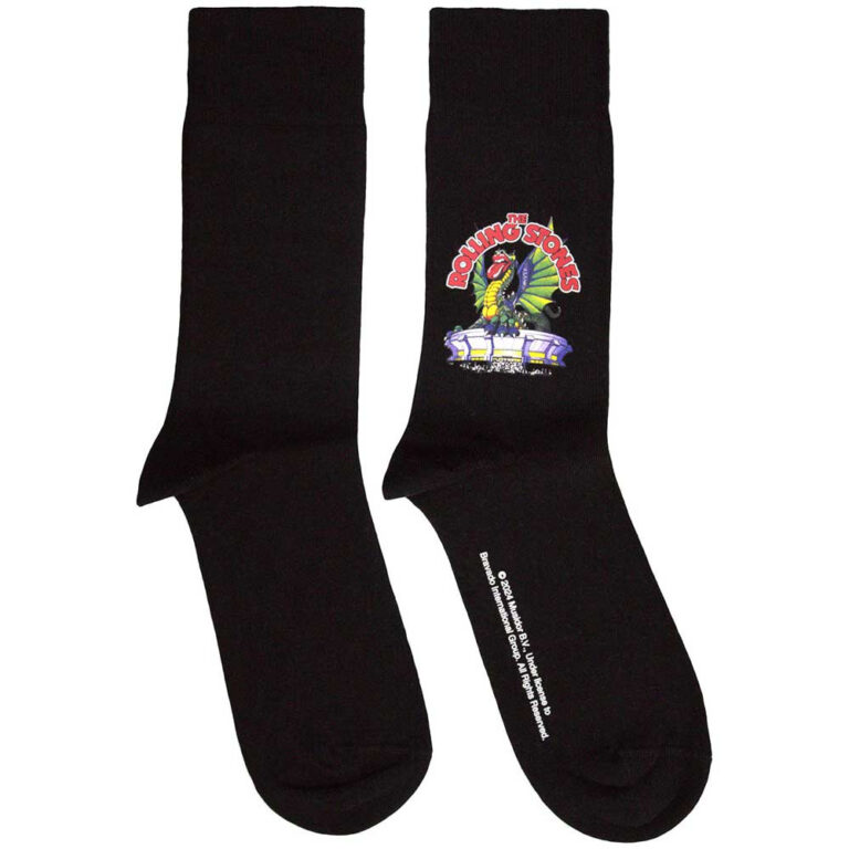 The Rolling Stones Unisex Dragon Black UK Size 7 – 11 Socks