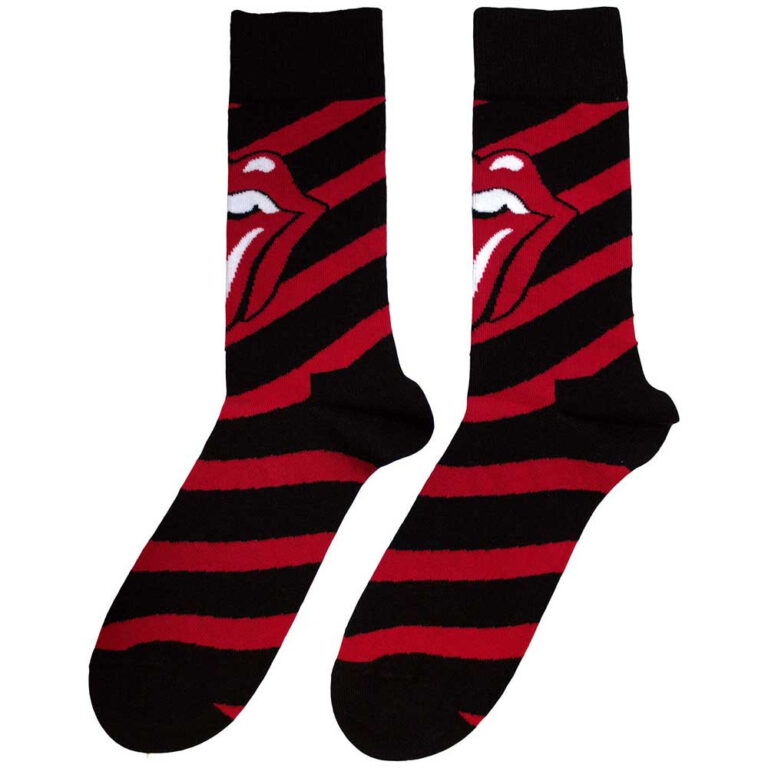 The Rolling Stones Unisex Stripes Black UK Size 7 – 11 Socks