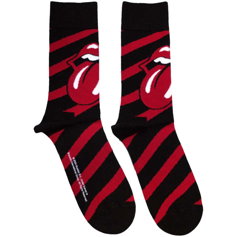 The Rolling Stones Unisex Stripes Black UK Size 7 – 11 Socks