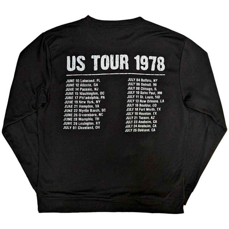 The Rolling Stones US Tour 1978 (Black) (Back & Sleeve Print) Sweatshirt