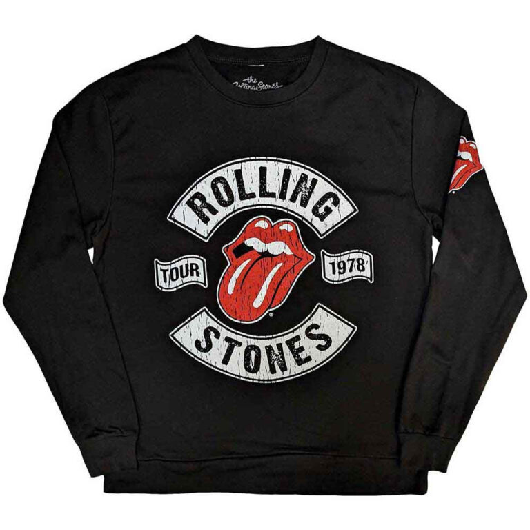 The Rolling Stones US Tour 1978 (Black) (Back & Sleeve Print) Sweatshirt