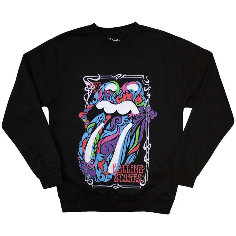 The Rolling Stones Colour Swirls (Black) (Oversized) Sweatshirt