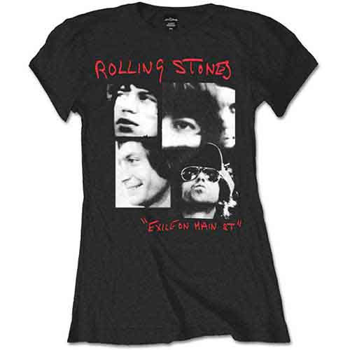 The Rolling Stones Photo Exile Black Ladies T-Shirt