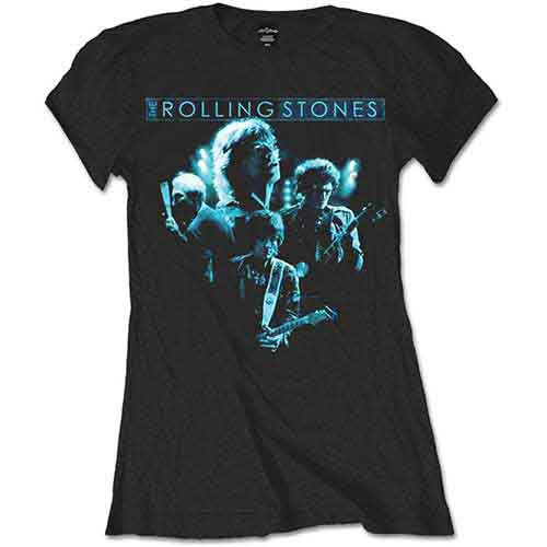 The Rolling Stones Band Glow Black Ladies T-Shirt