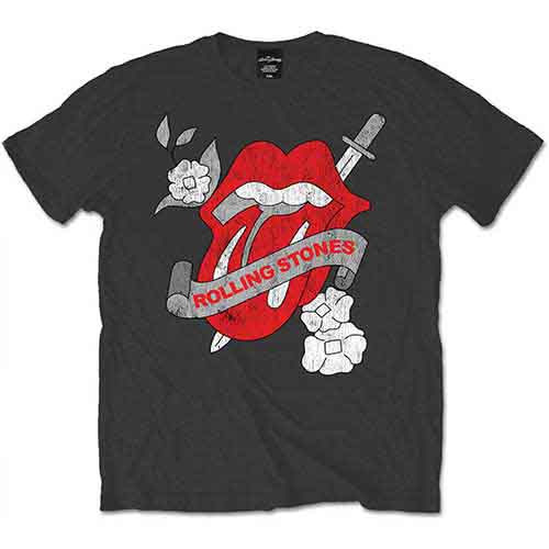 The Rolling Stones Vintage Tattoo Charcoal Grey T-Shirt