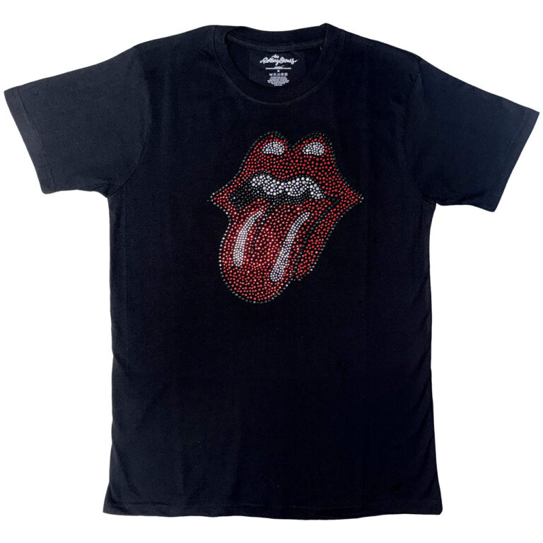The Rolling Stones Classic Tongue Black Embellished T-Shirt