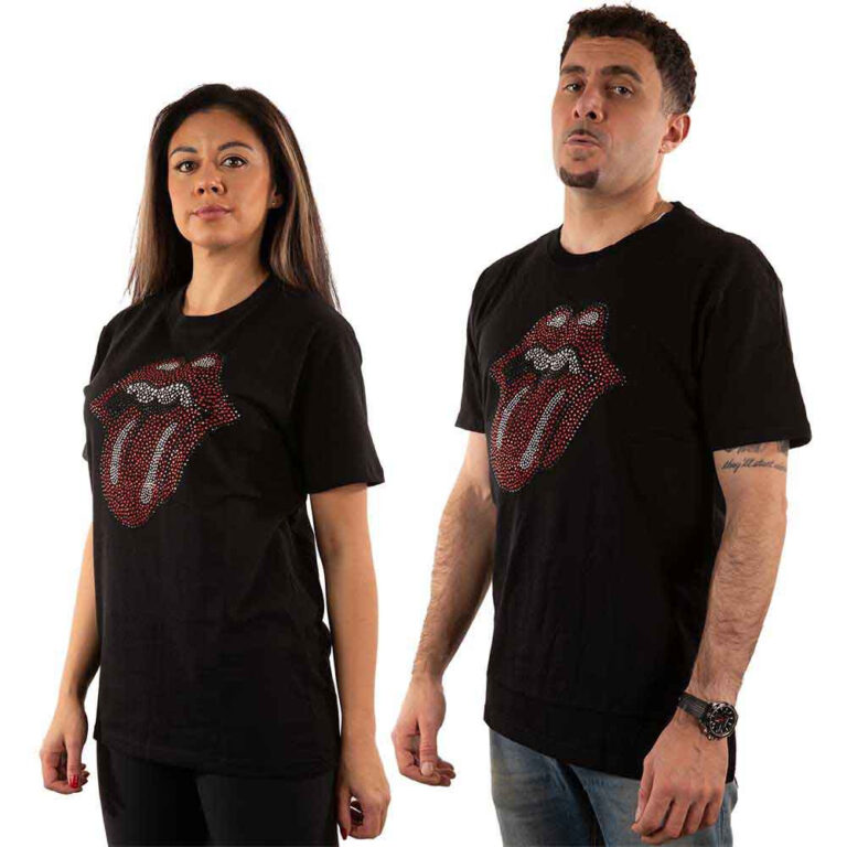 The Rolling Stones Classic Tongue Black Embellished T-Shirt