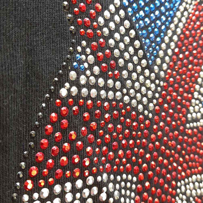 The Rolling Stones Classic UK Black Embellished Ladies T-Shirt