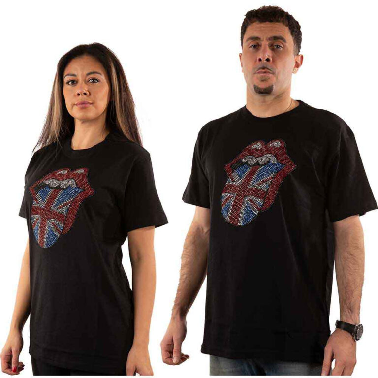 The Rolling Stones Classic UK Black Embellished T-Shirt